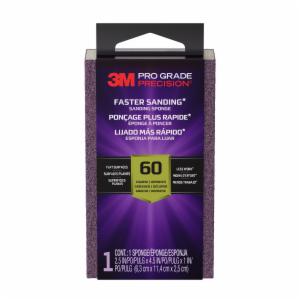 3M™ Pro Grade Precision Faster Sanding Sanding Block Sponge FSB60-PGP-1T, 2.5 in x 4.5 in x 1 in, 60 grit, 12/caseimage