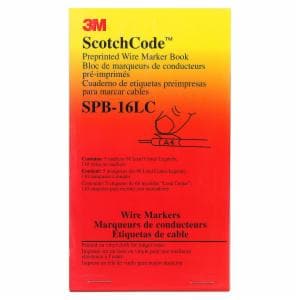 3M™ ScotchCode Pre-Printed Wire Marker Book SPB-16-LC1, black print on a white background highlights the characters, 5/Bag image 3M™ ScotchCode Pre-Printed Wire Marker Book SPB-16-LC1, black print on a white background highlights the characters, 5/Bagimage