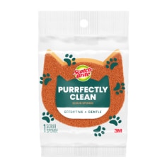 Scotch-Brite® Purrfectly Clean Scrub Sponge, NS1-CAT-P25, In Pack, Center