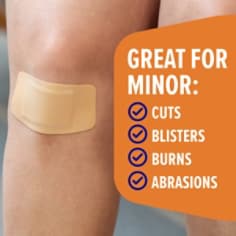 Nexcare™ 527 Cushioned Waterproof B+ 6 use case v1 image, great for minor cuts, blisters, burns, abrasions