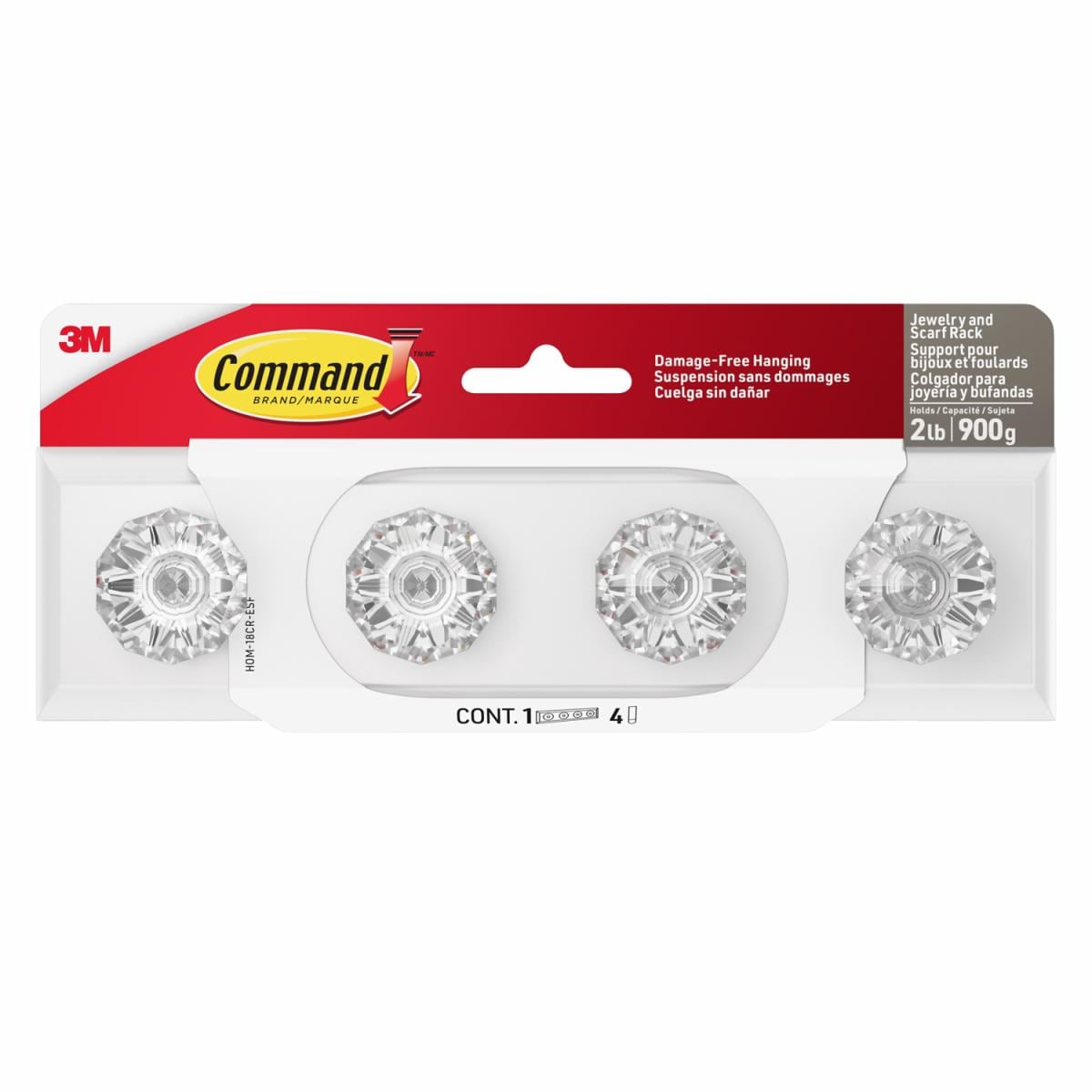 Command Jewelry and Scarf Rack HOM-18CR-ESF