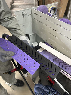 3M™ Hookit™ Cubitron™ II 737U File Sheet attached to 3M™ Hookit™ File