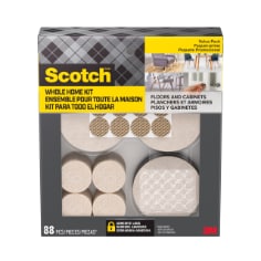 Scotch Surface Protection variety pack including Felt Pads, Sliders, Gripping Pads, and Bumpers, 88ct. Center.