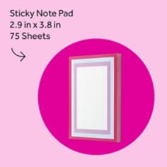 Post-it® Mini List Notes W25-34-1, Pink-Blue-Purple, 2.9 x 3.8 (73 mm x 96 mm),