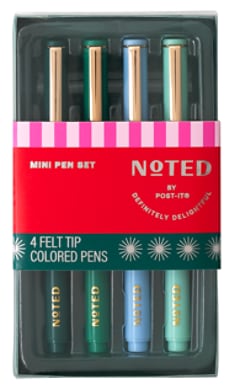 Post-it® Noted HHW25-MPEN-2, Mini Pen Set, Cool, 4 Pens