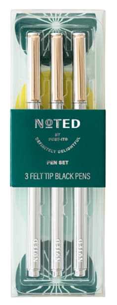 Post-it® Noted HHW25-PEN-1, Metallic Felt Pen Set, 3 Pens