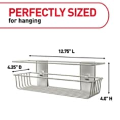 Command™ Bath Caddy Measurements Ecommerce image