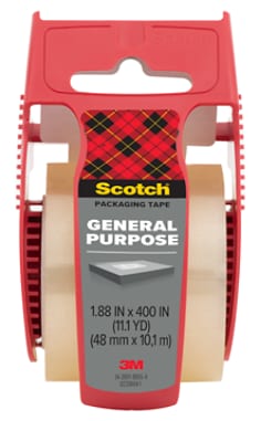 Scotch® Packaging Tape 161-400, 1.88 in x 400 in, general purpose. Product single image. Main Image. Center left.