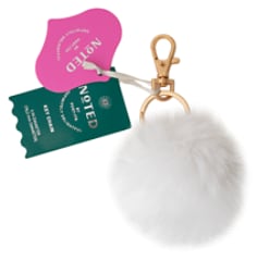 Post-it® Noted Key Chain- Product image of key chain with furry round puff ball