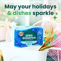 Scotch-Brite® Holiday Zero Scratch Scrub Sponge MP-3-H25, B+ Image 04