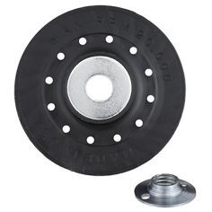 Tampon d’appoint pour disques en fibre avec écrou de retenue 3M(MC), PP5045MSSH, noir, 114,3 mm