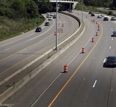 Buying zone Work zone with pavement markings