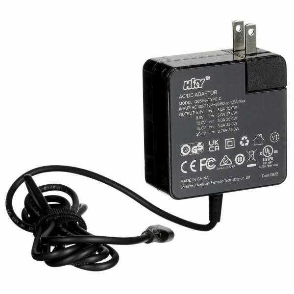 ™ Dynatel Q65M6 USB-C Battery Charger 5vdc 3amp 30 watt minimum w/ international plug adapters