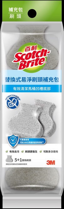 3M百利替換式易淨刷頭補充包5+1R(刷頭無清潔劑)