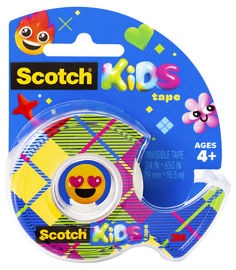 Scotch® Kids Invisible Tape KT-MA-650, 3/4 in x 650 in (19 mm x 16.5 m) - Central Front In Pack