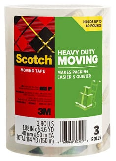 Scotch® Heavy Duty Moving Tape, 3550-LR3, 3 Rolls/Pack