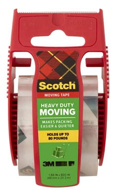 Scotch® Heavy Duty Moving Tape, 155, 1.5" Core with Dispenser