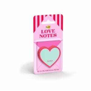 Post-it Heart Note SVAL26-HN-8, 2 x 1.9in (50.8 x 48.2mm), Green-Red, 100 sheet 100% PEFC, SGSCH-PEFC-COC-110078image