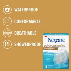 Nexcare™ Advanced Waterproof Bandages AWB-10, B +, Image 2, Features