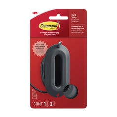 Command™ Cord Wrap 17307BLK-ES, Black, 1 Unit, 2 Medium strips, In Package 7100395375
