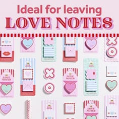 Post-it™ love notes, stick securely and remove cleanly, celebrate valentine's and Galentine's day in style, recyclable notes, Ideal for love notes.