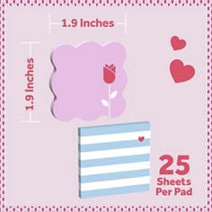Post-it™ love notes, stick securely and remove cleanly, celebrate valentine's and Galentine's day in style, recyclable notes, Ideal for love notes.