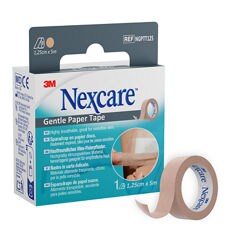7100397726-nexcare-gentle-paper-tape-white-50mm-x-5m-1-roll-next-to-pack.tif