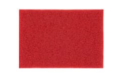 Image of a rectangular red buffing pad on a white background