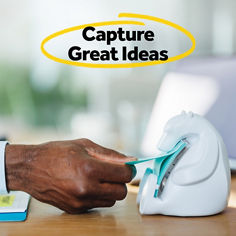 Post-it® greener notes sweet sprinkles 653-RP-A capture great ideas B+.jpg, 1 3/8 in x 1 7/8 in, capture great ideias, dispenser notes, canary yellow, B+ Image