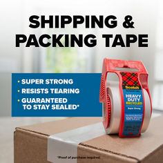 Scotch® heavy duty recycled 7750S 1.5 2026 B+ | shipping packing tape.jpg,recycled plastic tape, read and scans through, to ship, move and store, super strong, holds up to 80 pounds, the best projects start with Scotch, Packaging tape, extreme grip, ultimate strengh, heavy hold, easy start every time, long lasting, B+. bplus, ecommerce asset.