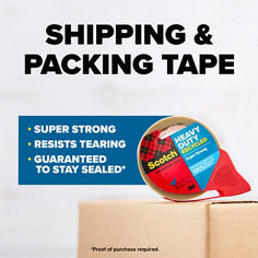 Scotch® heavy duty recycled 7750S 3.0 2026 B+ | shipping packing tape.jpg,recycled plastic tape, read and scans through, to ship, move and store, super strong, holds up to 80 pounds, the best projects start with Scotch, Packaging tape, extreme grip, ultimate strengh, heavy hold, easy start every time, long lasting, B+. bplus, ecommerce asset.