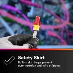 This is an infographic of 3M™ Performance Plus™ Wire Connector R/Y+JUG, 500 per Jug, 4000/Case, Image 01.
