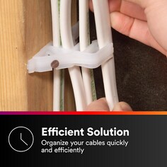 This is an infographic of 3M™ Cable Stacker SI-1, routes various number of cables in an organized way, 250/Case, Image 03.