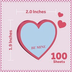 Post-it® Love Notes SVAL26-HN-6 2026  B+ | be mine.jpg, valentines day, specialty notes, bplus images, 1.9 x 2.0 inches, working files, design files, love notes