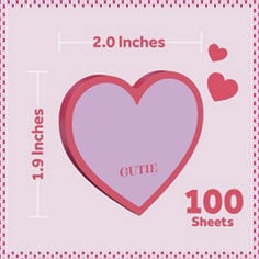 Post-it® Love Notes SVAL26-HN 2026  B+ | cutie.jpg, valentines day, specialty notes, bplus images, 1.9 x 2.0 inches, working files, design files, love notes