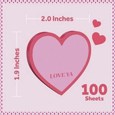 Post-it® Love Notes SVAL26-HN 2026  B+ | love ya.jpg, valentines day, specialty notes, bplus images, 1.9 x 2.0 inches, working files, design files, love notes