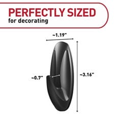 Command™ bplus black lg product dimensions , medium black hook hanging