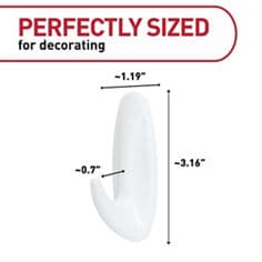 Command™ bplus white lg product dimensions , white medium hooks hanging