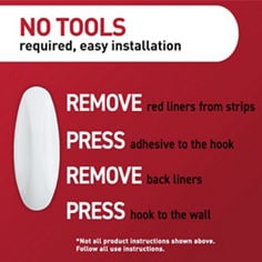 Command™ bplus white no tools 1 , white medium hooks hanging