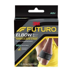 FUTURO™ 45975ENR tennis elbow support adjustable In Package English center image, Tennis elbow strap, Provides targeted pressure, moderate support