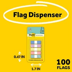 Post-it® Flags 683-5PASTEL, .47 in x 1.7 in, 1 Pack, 100 Flags