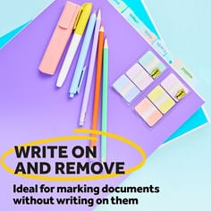 post-it-pastel-tabs-686-coast-2026-B+-write-on.jpg, 3 tabs pads, 1.0 by 1.5 inches, pads with 36 tabs, dispensers, easily organize, write on, on the go, curated pastel, colorful palette, writeable surface, durable, repositionable, helps you stay organized and on track, crate order, durable tabs,