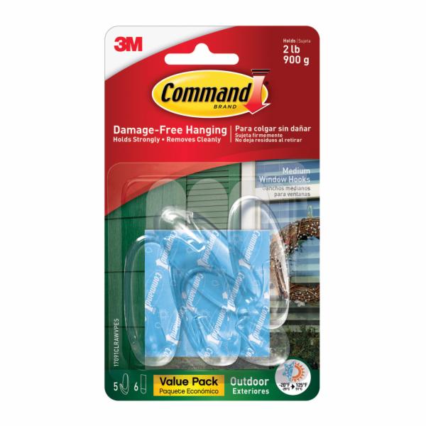 Command Outdoor Clear Medium Window Hooks 17091CLRAWVPES