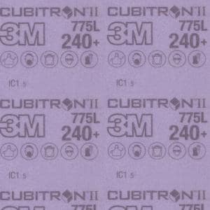 3M™ Cubitron II Hookit Film Sheet 775L, 240+ 3MIL, 3-1/2 in x 7 inimage