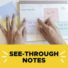 Post-it®, transparent notes, B+ 02, JPG file, see through notes, image of someone sticking post-itsPost-it®, transparent notes, B+ 02, JPG file, see through notes, image of someone sticking post-its, B+ Ecommerce Asset, lifestyle, Key Visual.
