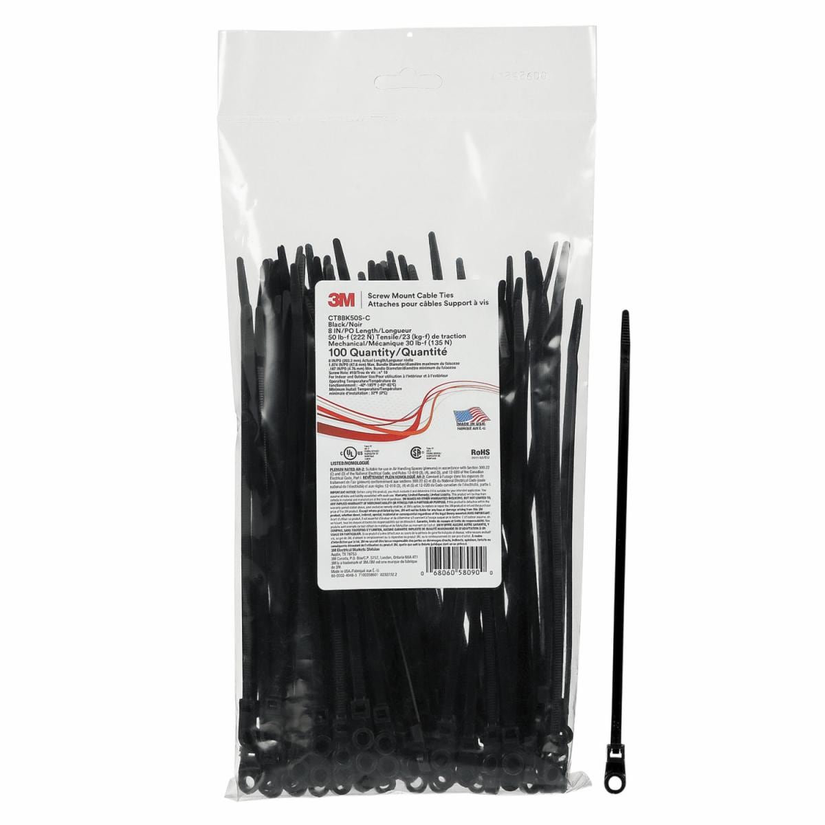 ™ Screw Mount Cable Tie CT8BK50S-C