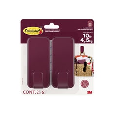 Command™ 10 lb X-Large Hook 17010BC-2EF, Black Cherry, 2 hooks, 4 strips/pack, LTO