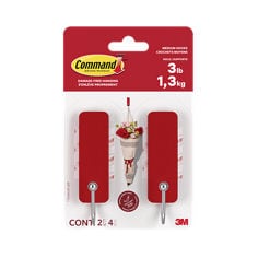Command™ Medium Hooks 17034CHP-2EF, Chili Pepper, 2 hooks, 4 strips/pack, LTO