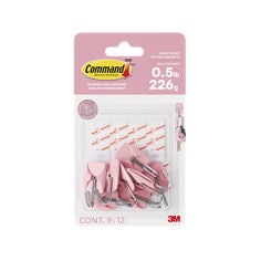 Command™ Small Wire Hooks 17067BS-9EF, Blossom, 9 hooks, 12 strips/pack, LTO