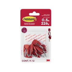 Command™ Small Wire Hooks 17067CHP-9EF, Chili Pepper, 9 hooks, 12 strips/pack, LTO